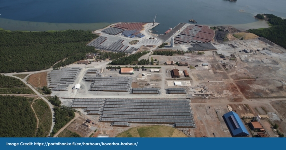 Koverhar Harbour – Port of Hanko, Finland, identified as a future offshore wind logistics hub for the Noatun Wind Project.